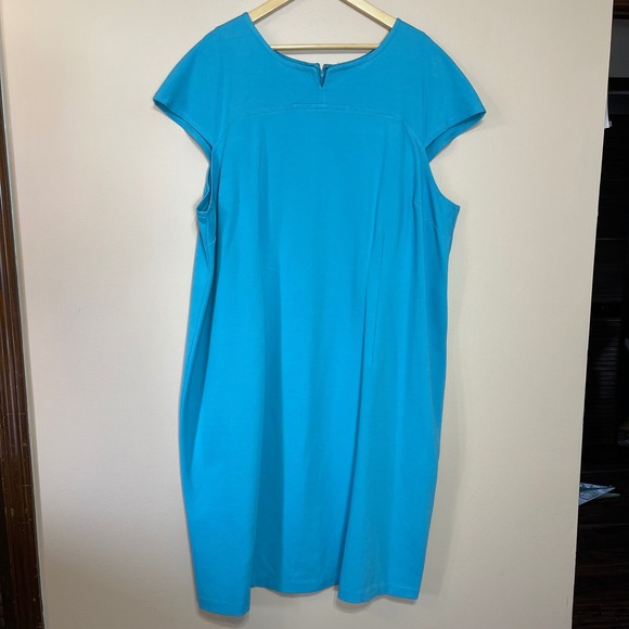 Talbots Dresses & Skirts - Talbots Woman Turquoise Blue Cap Sleeve Sheath Dress 24W Plus Size